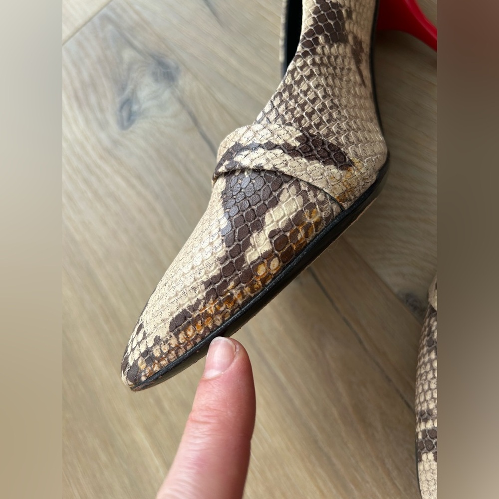 Giuseppe Zanotti Brown Snakeskin Heels with Red Sole - Picture 16 of 16